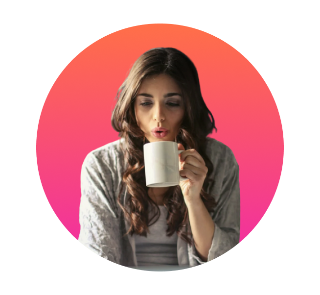 lady drinking coffee image